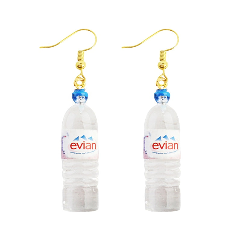 Water Bottle Drop Earrings Women Art Fashion Cartoon Earrings Creative Jewelry