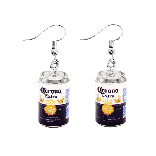 Funny Cute Resin Food Beer Can Drop Earrings Women Creativity Jewelry Cute