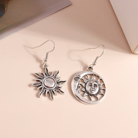 Antique Sun Moon Dangle Earrings Women Gifts Earring Cute Girls Eardrop Jewelry