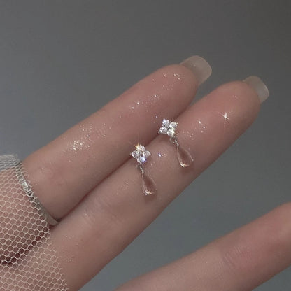 Crystal Water Drops Stud Earrings Woman Elegant Earring Fashion Modern Jewelry