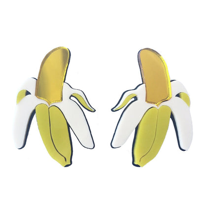 Open Banana Acrylic Drop Earrings Women Travel Fashion Cartoon Earrings Creative