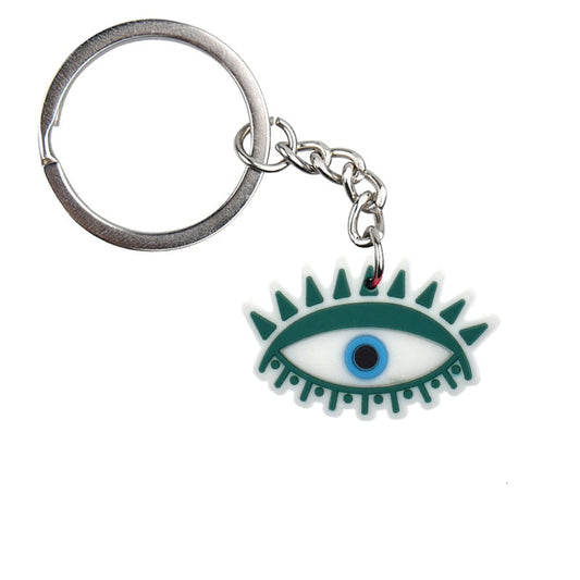 Green Lucky Evil Eye Keychain Cartoon Key Holder Car handbag Keyring Gift