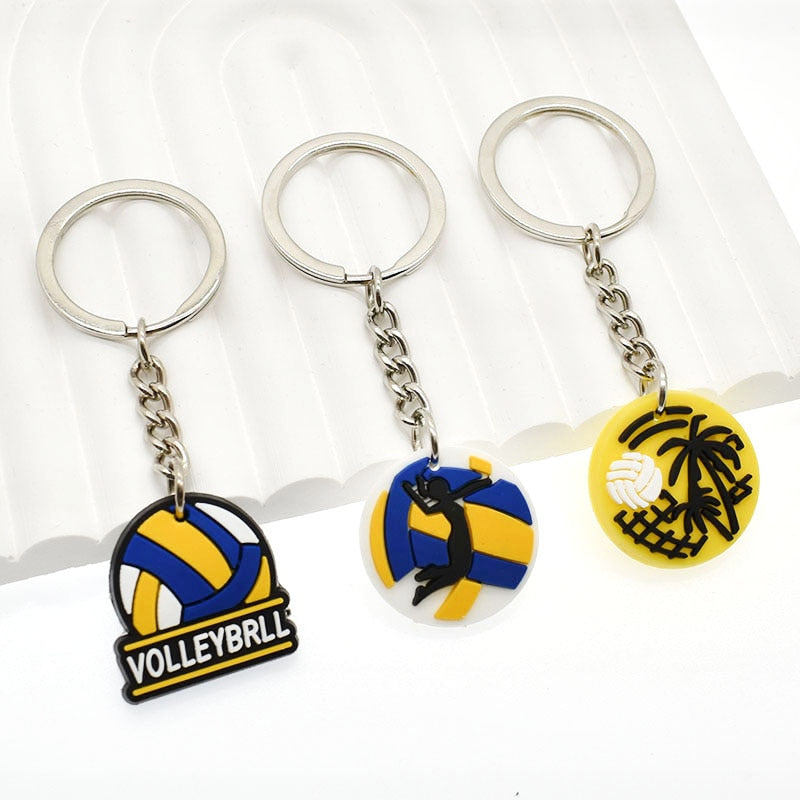 8 Styles PVC Volleyball Sport Fan Keychain Cartoon Key Ring Anime Pendant Key