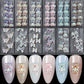 24 Styles 3D Aurora Bear Butterfly Nail Art Accessories Resin Flat Back White