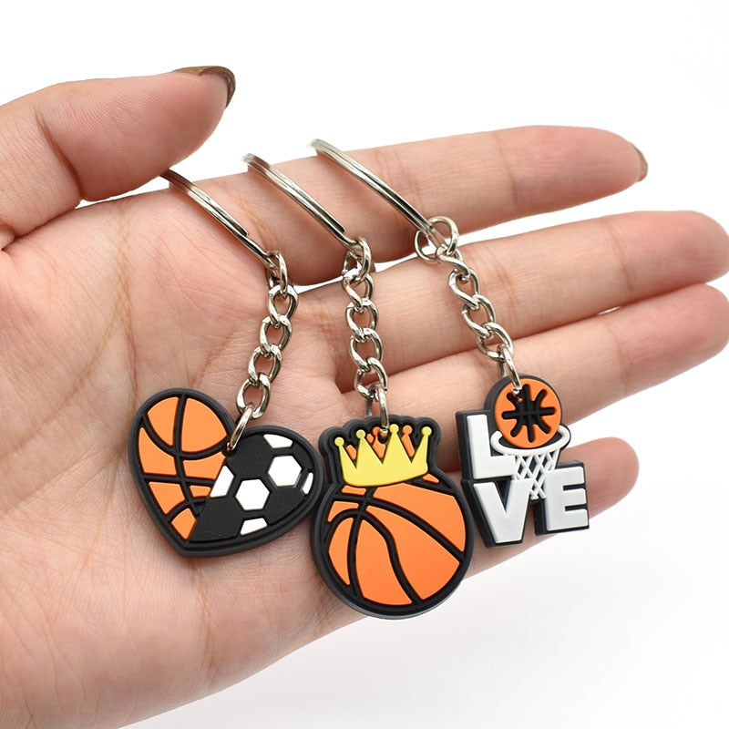 12 Styles PVC Sports Team Basketball Sportsman's Gift Keychain Car Keyring