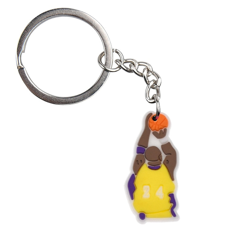 12 Styles PVC Sports Team Basketball Sportsman's Gift Keychain Car Keyring