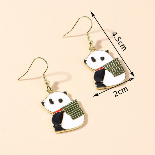 Panda Bear Drop Earrings Women Creativity Jewelry Cute Earring Girls Gift