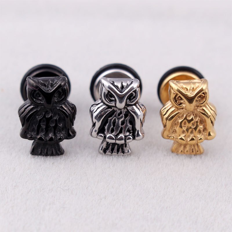 Owl Vintage Earrings Stainless Steel Fashion Stud Ear Jewelry Party