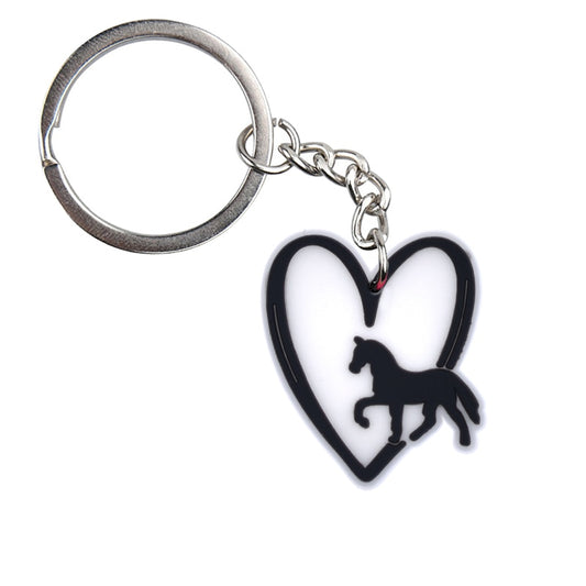Horse And Heart Keychain Key Ring Alloy Key Chains For Women Men Handbag