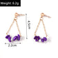 Purple Beaded Stone Drop Dangle Earrings Trendy Women Fashion Earrings Jewelry