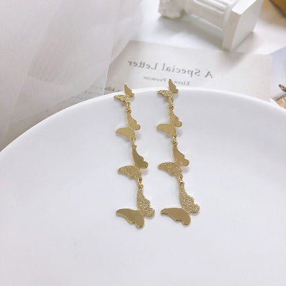Layered Butterfly Drop Earrings for Fashion Stylish Jewelry Drop Earrings