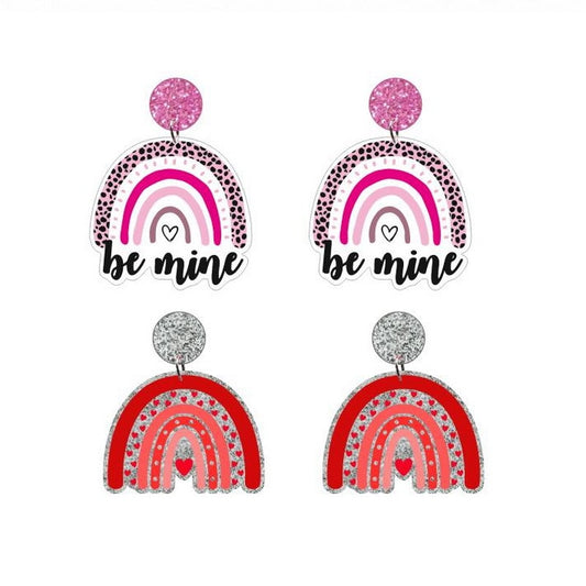 Be Mine Rainbow Drop Earrings Women Travel Fashion Cartoon Earrings Creative