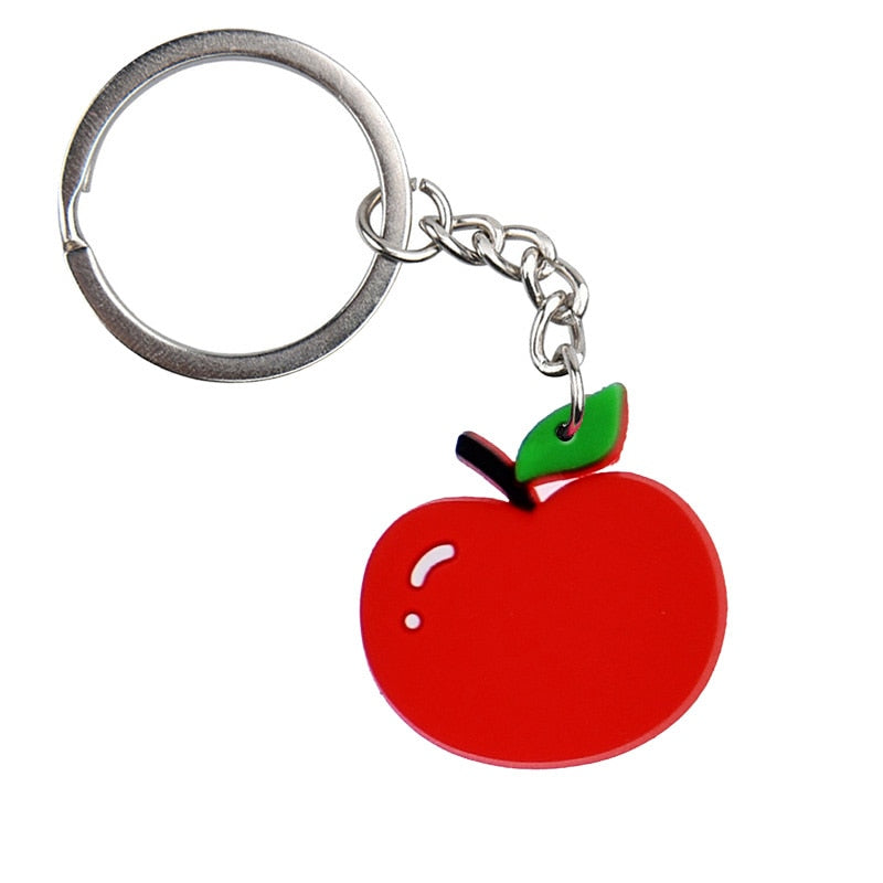 19 Styles Fruit Slices Strawberry Carrot Orange Apple Keyring Cartoon Keychains