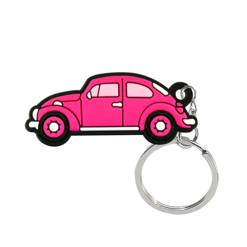 21 Styles PVC Vehicle Series Keychain Cute Keyring Car Key Accessories Gadget