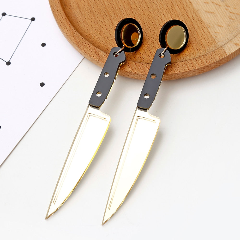 Knife Design Drop Earrings Hip Hop Art Women Party Jewelry Ear Fashion Pendant