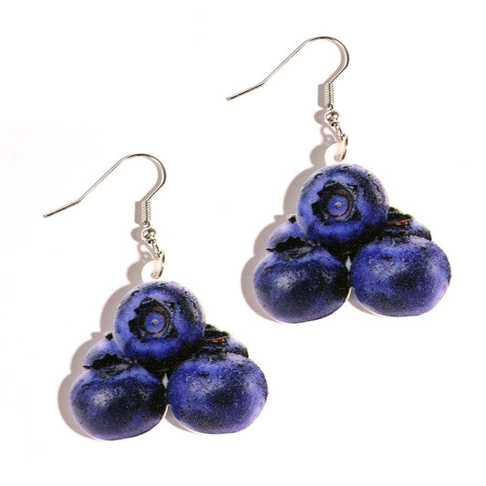 Blueberries Berry Drop Earrings Women Creativity Jewelry Cute Earring Girls Gift