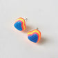 Resin Multicolor Heart Stud Earrings For Women Fashion Simple Girls Birthday