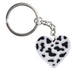 Cow Pattern Heart Keychain Key Ring Alloy Key Chains For Women Men Handbag