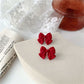 Small Red Bow Stud Earrings For Women Girl Fashion Modern Jewelry Gift