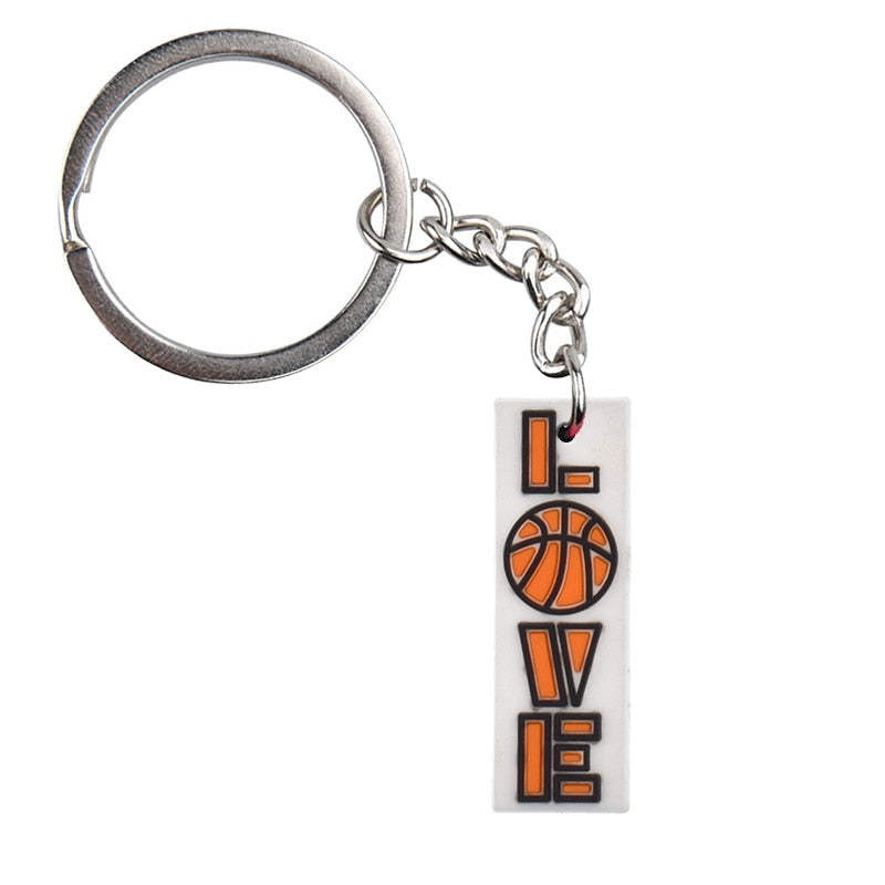 12 Styles PVC Sports Team Basketball Sportsman's Gift Keychain Car Keyring