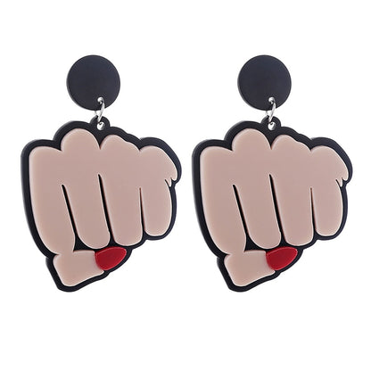 Hand Nail Acrylic Drop Earrings Women Travel Fashion Cartoon Earrings Creative