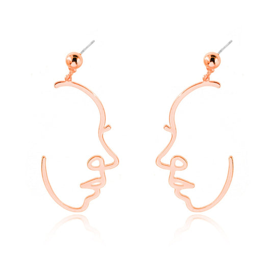 Creative Face Retro Abstract Drop Earrings Women Travel Fashion Cartoon Earrings