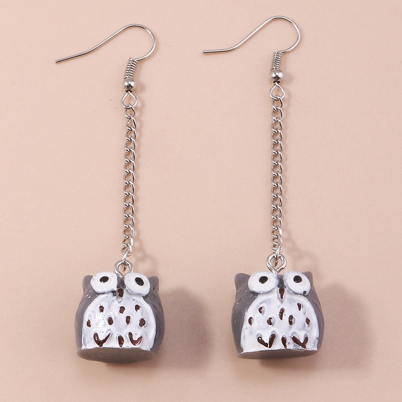 Cartoon Owl Dangle Earrings Women Charms Earring Fashion Creative Jewelry