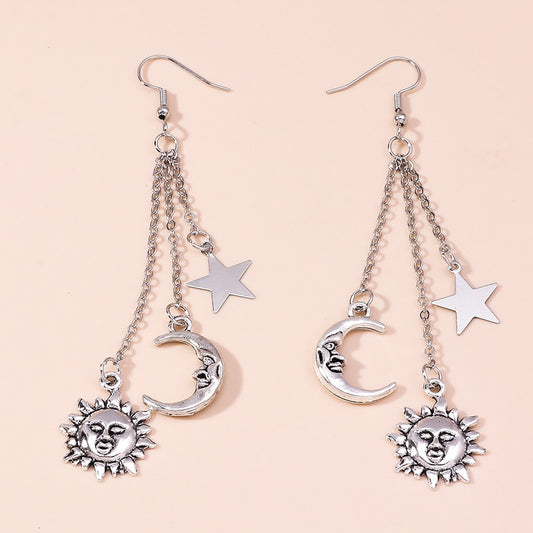 Star Moon Sun Drop Dangle Earrings Trendy Women Fashion Earrings Jewelry Gift