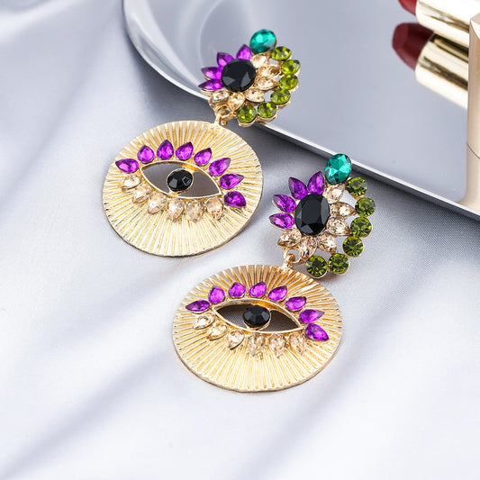 Purple Eye Lady Cute Dangle Earrings for Women Jewelry Girls Earrings