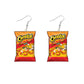 Cheetos Flaming Hot Funny Design Drop Earrings Hip Hop Women Party Gift Jewelry