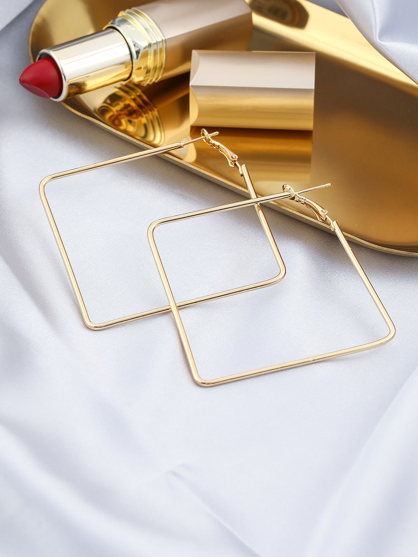 Large Square Hoop Earrings Women Girl Fashion Trendy Jewelry Accessories