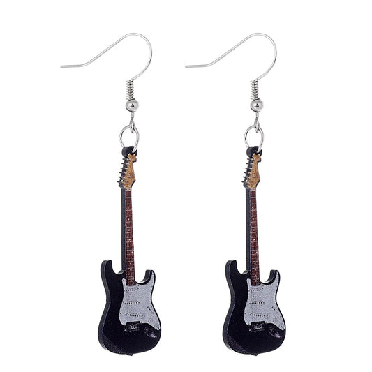 Fancy Guitar Drop Earrings Women Travel Fashion Cartoon Earrings Creative