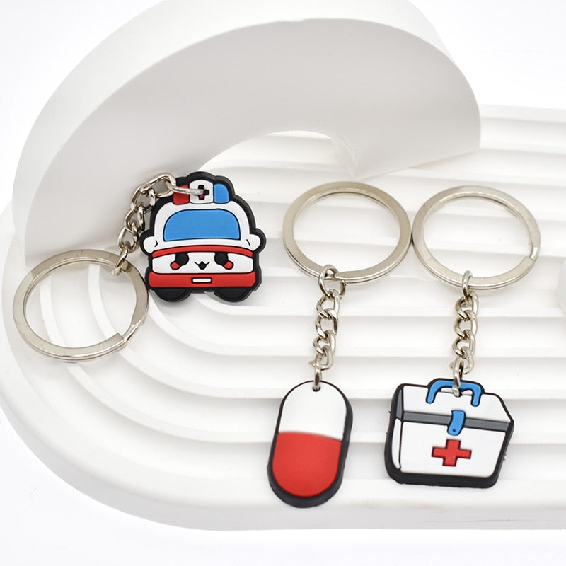 Vaccinated Keyring Gift for Nurse Doctor Medical Personnel Cute Cartoon Style