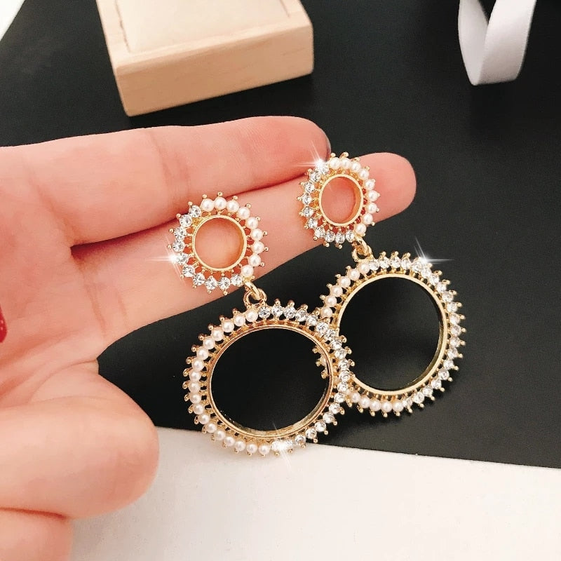 5 Styles Irregular Drop Earrings Inlaid With Rhinestones for Fashion Stylish