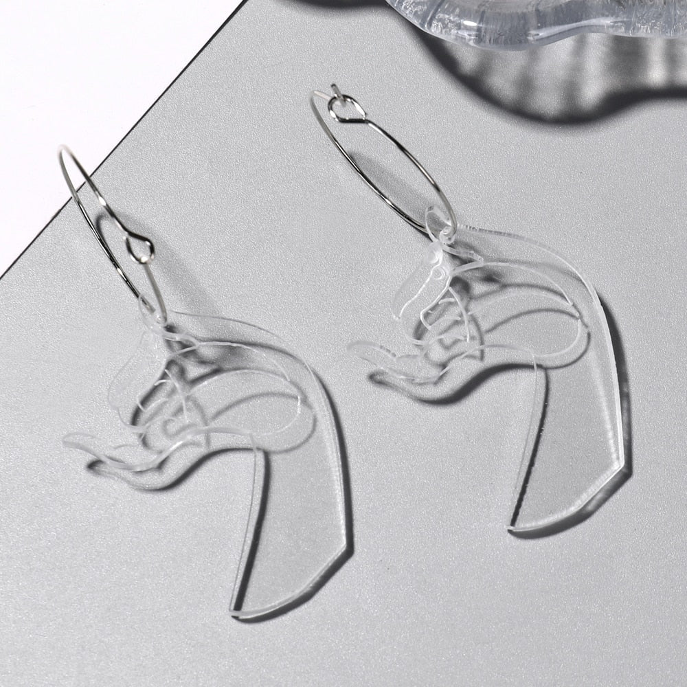 Acrylic Hand Drop Earrings Women Travel Fashion Cartoon Earrings Creative