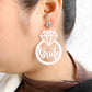 White RIng Bridal Shower Drop Dangle Earrings Trendy Women Fashion Earrings
