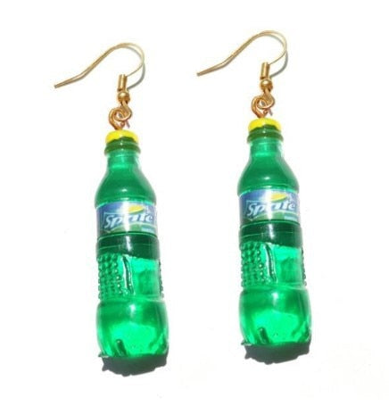 Green Soda Funny Design Drop Earrings Women Creative Art Cute Stylish