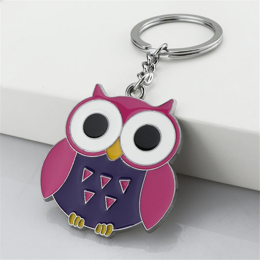 2 Colors Cute Owl keychains Charms Cartoon Unisex Key Ring Gift Women Handbag