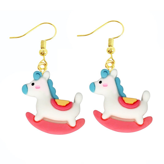 Creative Funny Design Unicorn Toy Drop Earrings Women Creativity Jewelry Cute