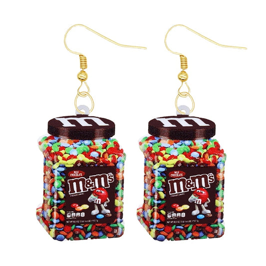 Mixed Candy Bag Funny Design Drop Earrings Women Charms Earring Fashion Creative