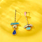 Irregular Baroque Shape Blue Dangle Earrings Charms Jewelry Fashion Creative