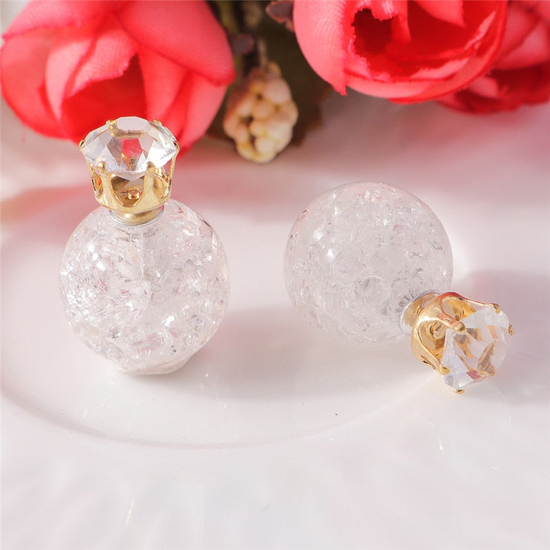 Colorful Crystal Ball Fashion Earrings Women Girls Stud Earrings Wedding Jewelry