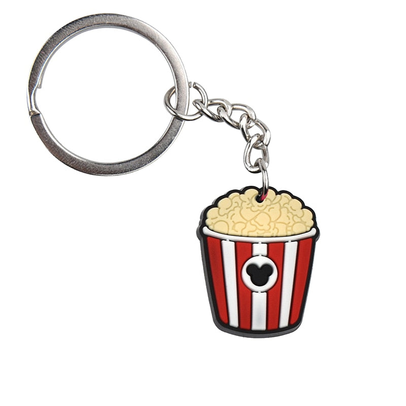 Popcorn Cup Keychain Cartoon Key Holder Car handbag Keyring Gift Pendant