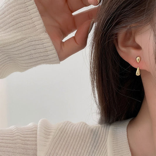 Golden Drip Stud Earrings Fashion Elegant Women Creativity Earrings