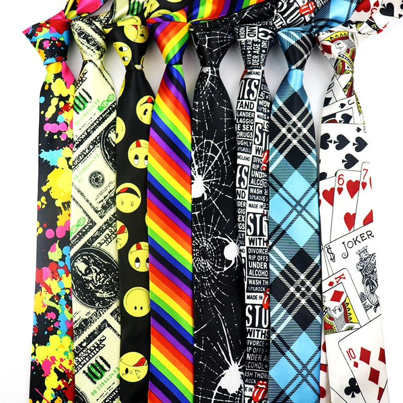 50 Styles Novelty Mens 5cm Polyester Tie Skinny Musical Neckties Piano Notes