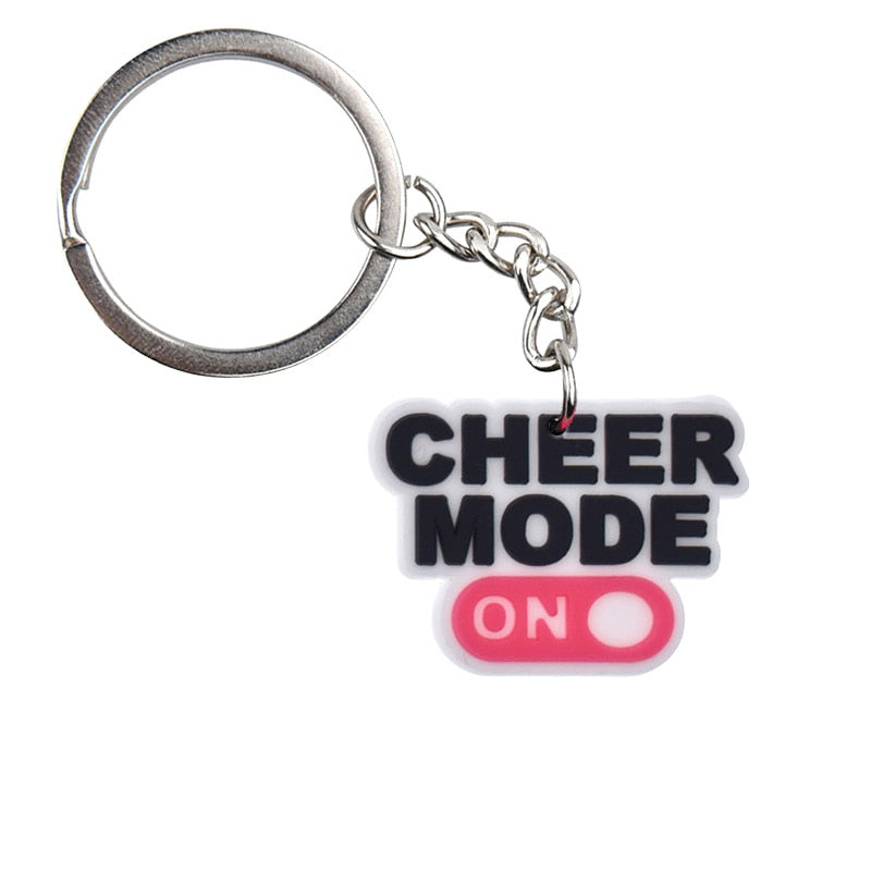 15 Styles Cheerleading Rubber Keychain Cheer Team Charms Keyring Teenager Gift