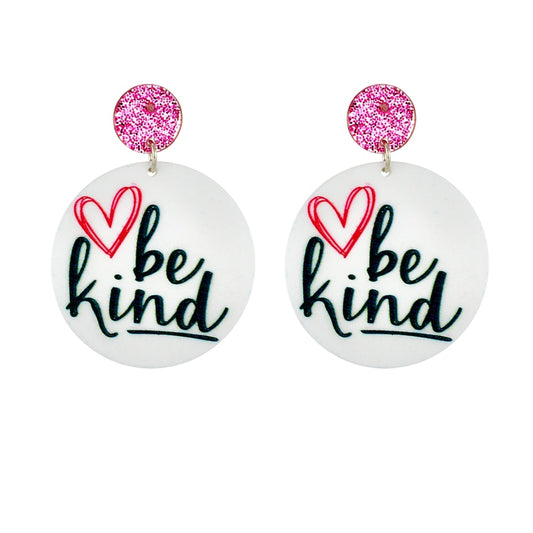 Be Kind Drop Earrings Women Travel Fashion Cartoon Earrings Creative Jewelry