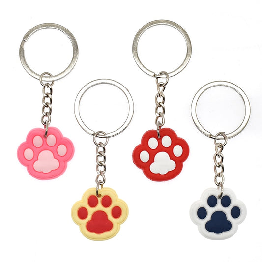 17 Styles Dog Cat Paw Cartoon Animal Keychain Party Gift Cute Keyring Cartoon