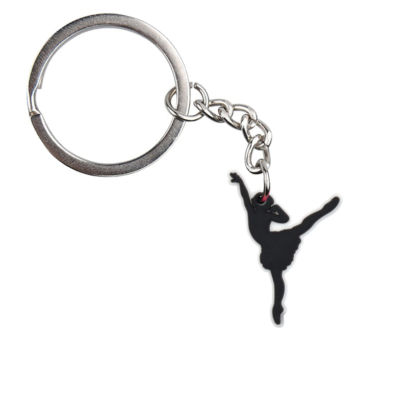 Black Figure Ballerina Keychain Party Gift Cute Keyring Cartoon DIY Jewelry