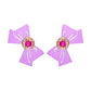 Violet Bow Drop Earrings Hip Hop Art Women Party Jewelry Ear Fashion Pendant